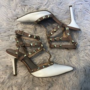BCBG studded kitten heels